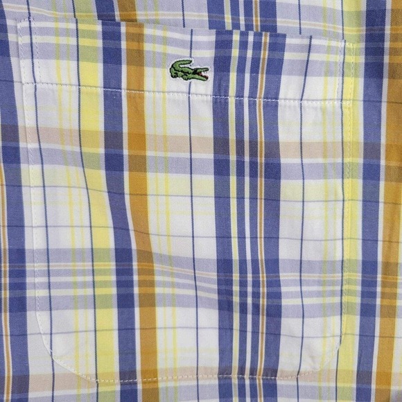 Lacoste Men’s Shirt L 42 White Regular Fit LS Button Up Cotton Pocket Logo - Picture 9 of 10